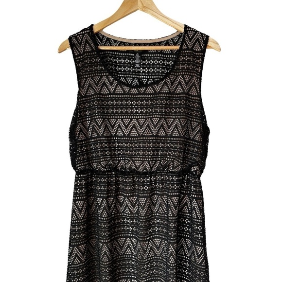 Style & Co. Women's Illusion Cape Town Sleeveless Maxi Dress Black Size XL - Picture 4 of 14